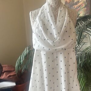 Chic White Polka Dot Halter Dress